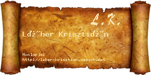 Léber Krisztián névjegykártya