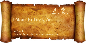 Léber Krisztián névjegykártya